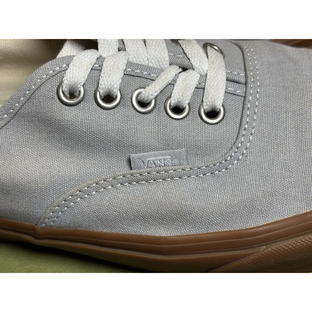 Vans Gray Canvas Skateboarding Shoes Gum Sole Lace-Up US Men's 9 D